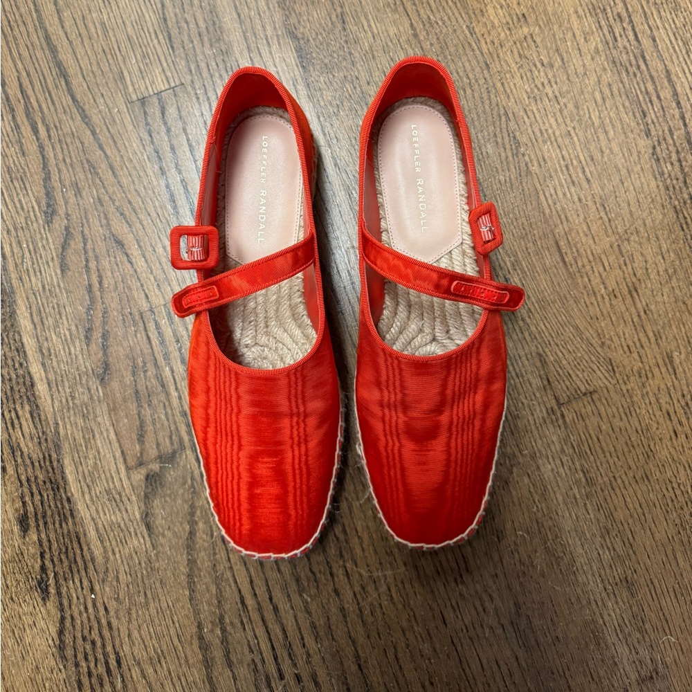 Loeffler Randall Clover Red Moiré Espadrille
